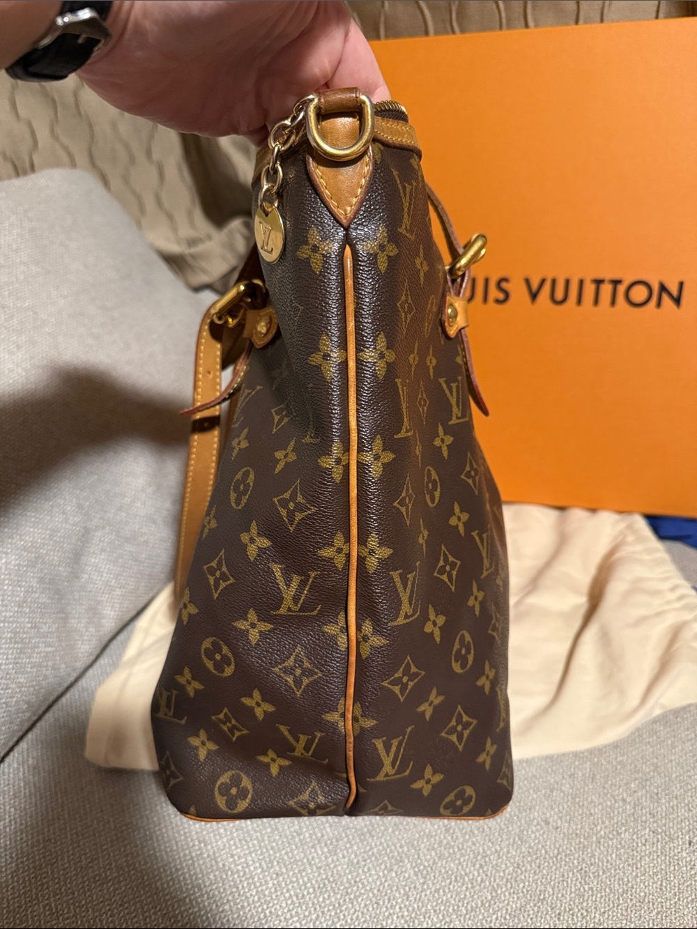 Louis Vuitton Palermo GM Brown Monogram Canvas Shoulder Tote with box Dustbag - Picture 6 of 17